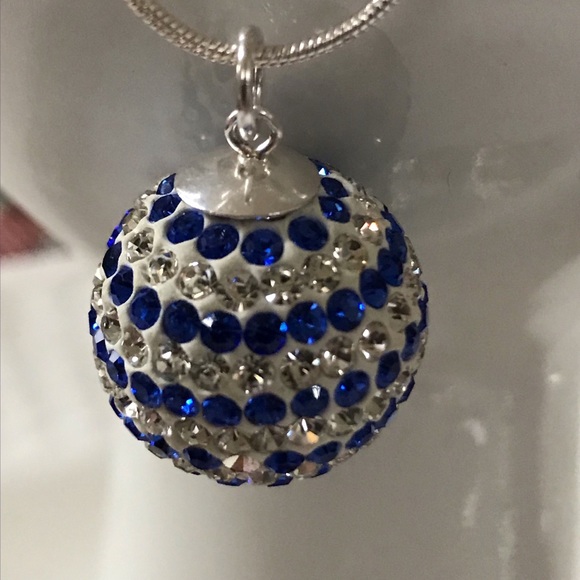 Sapphire Blue & white Rhinestone Necklace - Picture 1 of 1